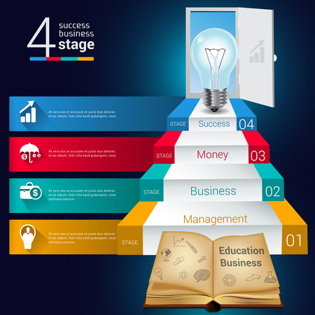 Education and open book  3D Modern digital template vector  banner infographics.のイラスト素材