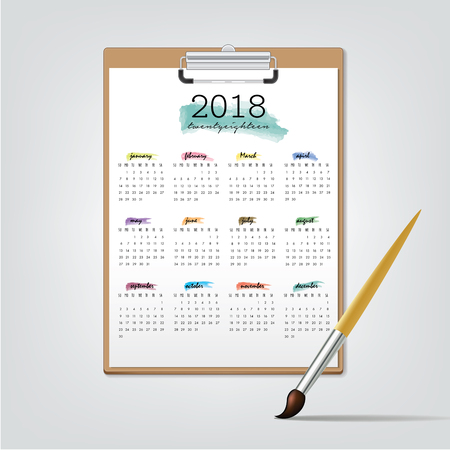 Desktop Calendar for 2018.のイラスト素材