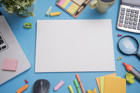 paper mockup template and school stationery. cover design advertising background.