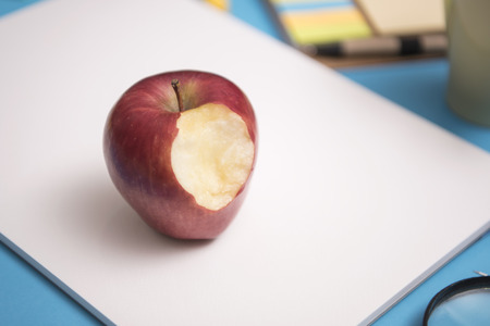 Red apple with concept creativity inspiration thinking ideas.