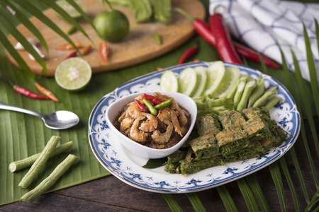 Chili Dip with Dried Shrimp Phuket Style. Treditional Southern Thai food spicy.の写真素材