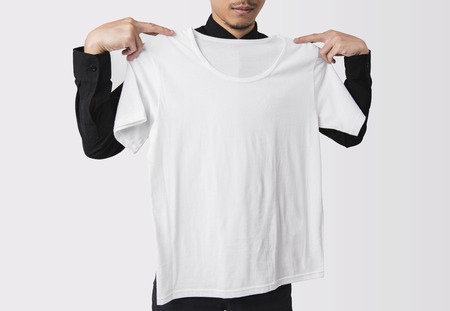 T-shirt for mockup template advertising and branding background.