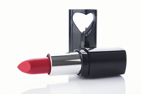 Red lipstick isolated on white background. cosmetic makeup for lip.の写真素材