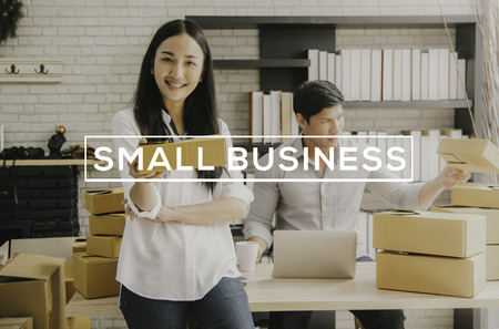 Entrepreneur young asian owner startup small business shop online. ecommerce concept.