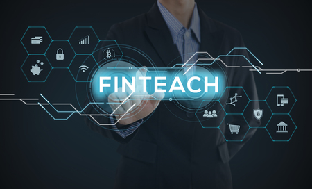 Fintech web computer future of financial technology concept.の写真素材
