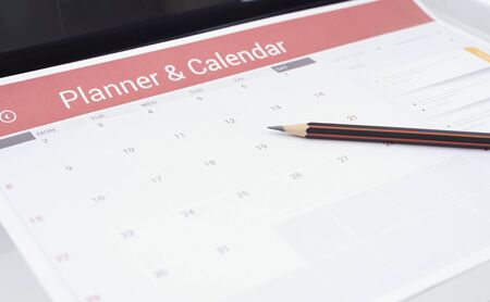 Schedule diary paper with pencil. management remind meeting concept.