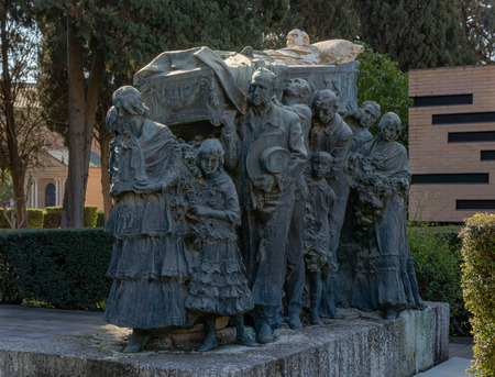 Pantheon, tomb of the bullfighter Joselito el Gallo in the cemetery of Seville, made by Mariano Benlliure. Seville, Spain March 3, 2019のeditorial素材