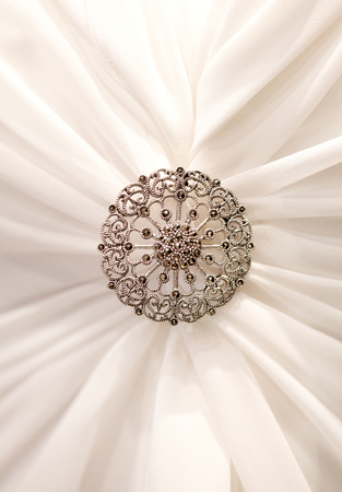 Bride jewel in studio with silk backgroundの写真素材