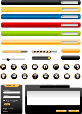 Set of modern Web Design Elements のイラスト素材