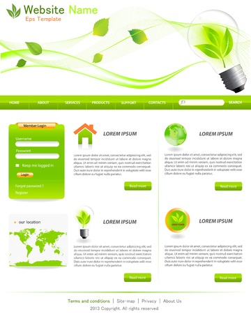 Green eco website layout templateのイラスト素材