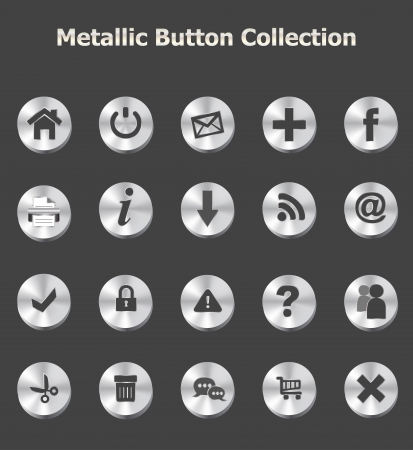 Set of modern  Web Design Elements  Metallic Button Collectionのイラスト素材