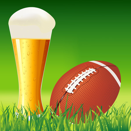 American football ball on grass  American football background illustrationのイラスト素材