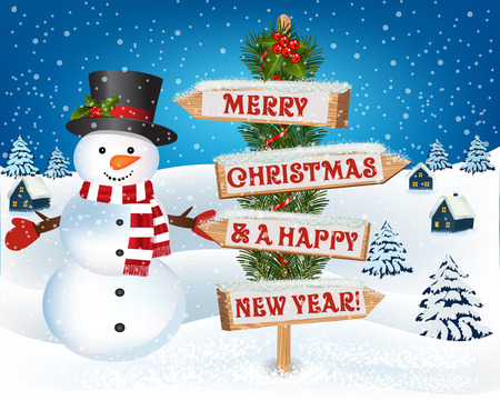 New year and Christmas greetings design.のイラスト素材