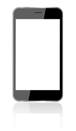 Phone, mobile Mock-up. Realistic Smartphone Isolated on white Background. Display Front View.のイラスト素材