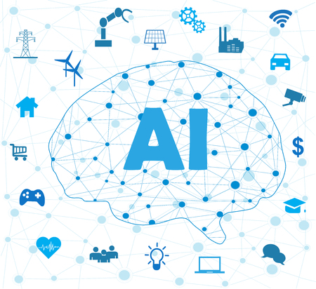 Artificial Intelligence Connectivity. Vector Iconのイラスト素材