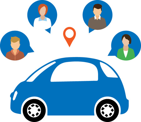 Car Sharing Concept.Social travel conceptのイラスト素材