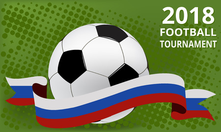 Football 2018 world championship cup.Background in Russia flag colorsのイラスト素材