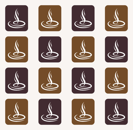 Seamless pattern with steaming silhouettes over coffee cup.Seamless pattern background.のイラスト素材