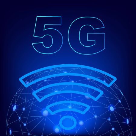 5G technology worldwide. 5G Global network concept.Worldwide information technology.Wireless ...