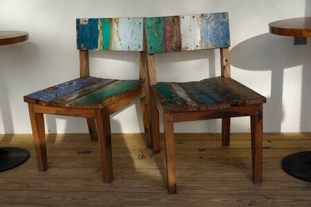 Wooden chairs in the Caribbean