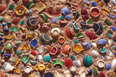 Colorful ceramic plates and bowls.の写真素材