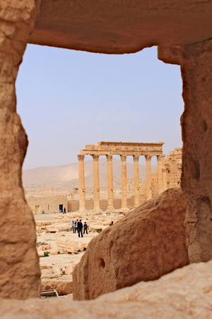 Ruins of the ancient city of Palmyra on syrian desert (shortly before the war)のeditorial素材