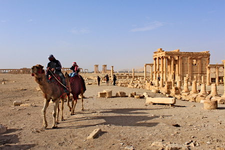 Syria, Palmyra; February 25, 2011- Temple of Baal-Shamin in the ancient Semitic city of Palmyra on syrian desert (shortly before the war)のeditorial素材