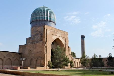 Bibi-Khanym Mosque- in the 15th century it was one of the largest and most magnificent mosques in the Islamic world. By the mid-20th century only a grandiose ruin of it still survived, but now major parts of the mosque have been restoredの写真素材