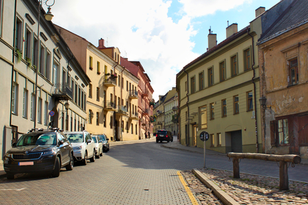 Lithuania, Vilnius; August 14th 2017 - Angel Square in Vilnius in Lithuania. Zarzecze district.のeditorial素材