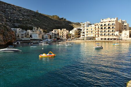 Xlendi, Malta / June 2nd 2019 - Xlendi Bay is a seaside resort with a small beach on the south of Gozo Islandのeditorial素材