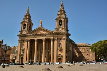 The Saint Publius Parish Church is a Roman Catholic parish church in Floriana near Valetta on Maltaの写真素材