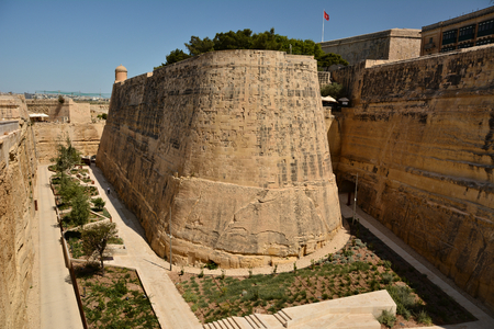 The fortifications of Valletta are a series of defensive walls and other fortifications which surround the capital city of Valletta, Malta.のeditorial素材