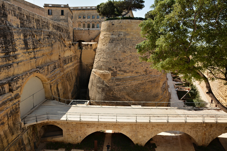 The fortifications of Valletta are a series of defensive walls and other fortifications which surround the capital city of Valletta, Malta.のeditorial素材