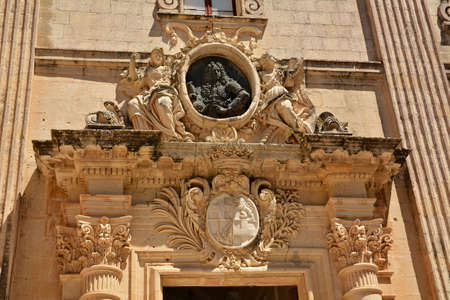 Malta, Rabat, June 4th 2019 -Decorative carvings at The old town of Mdinaのeditorial素材