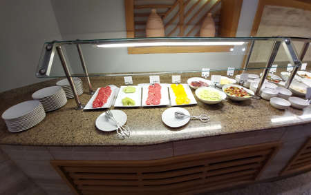 Breakfast, lunch, dinner served in the form of buffet tables. Iberotel Costra Mares, Marsa Alam, Egypt.の写真素材
