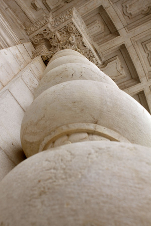 Column of Sao Vicente Church in Lisbon, Portugalの写真素材