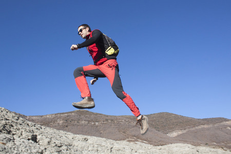 mountaineer runningの写真素材