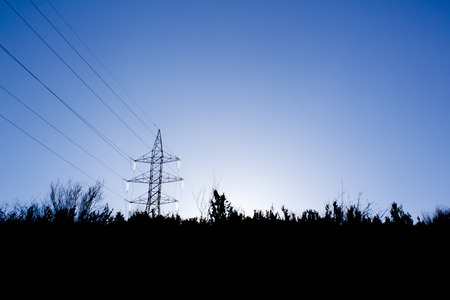 Lamp post in a mountainの写真素材
