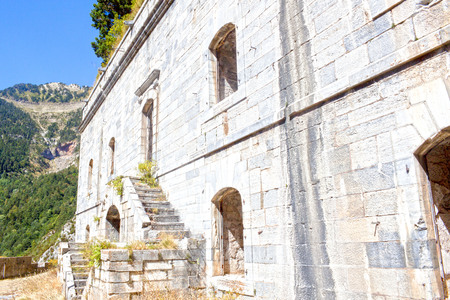 Front part of "Coll de ladrones" fort in Canfranc, Spainの写真素材