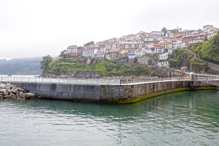 view of Lastres, a village in Spain near the coastの写真素材