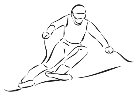 SKIER ILLUSTRATIONのイラスト素材