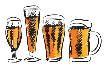 BEER GLASSES ILLUSTRATIONのイラスト素材