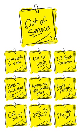 Post it Messages Illustrationのイラスト素材