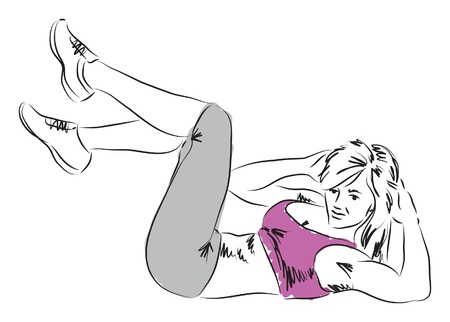 fitness woman working out exercisingのイラスト素材
