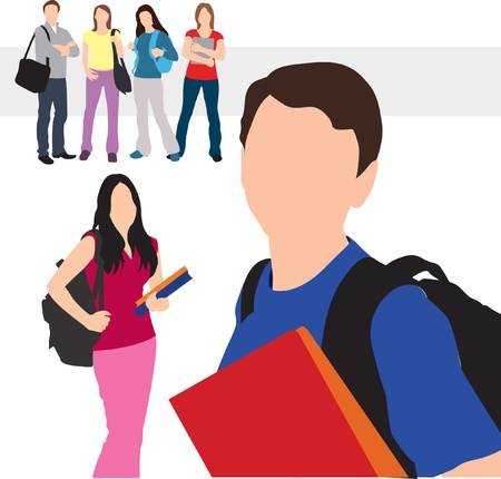 students illustration のイラスト素材