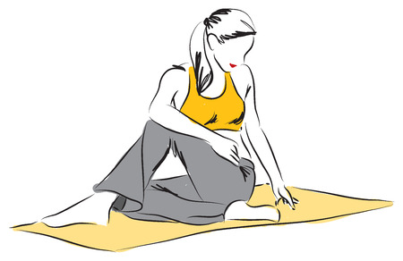 yoga posture illustration 2のイラスト素材