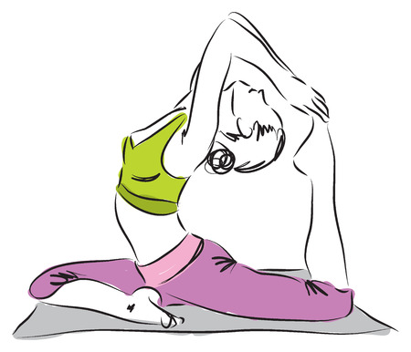 yoga posture illustrationのイラスト素材