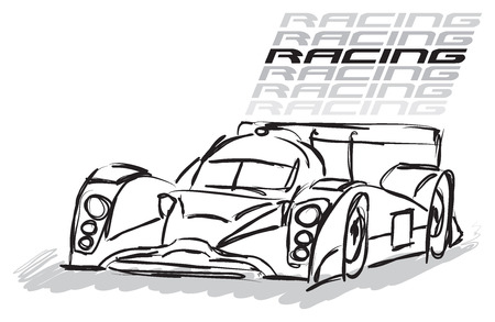 RACING CAR ILLUSTRATIONのイラスト素材