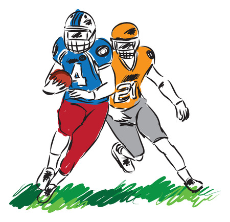 football players illustrationのイラスト素材