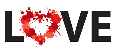  love heart dots illustration wordのイラスト素材